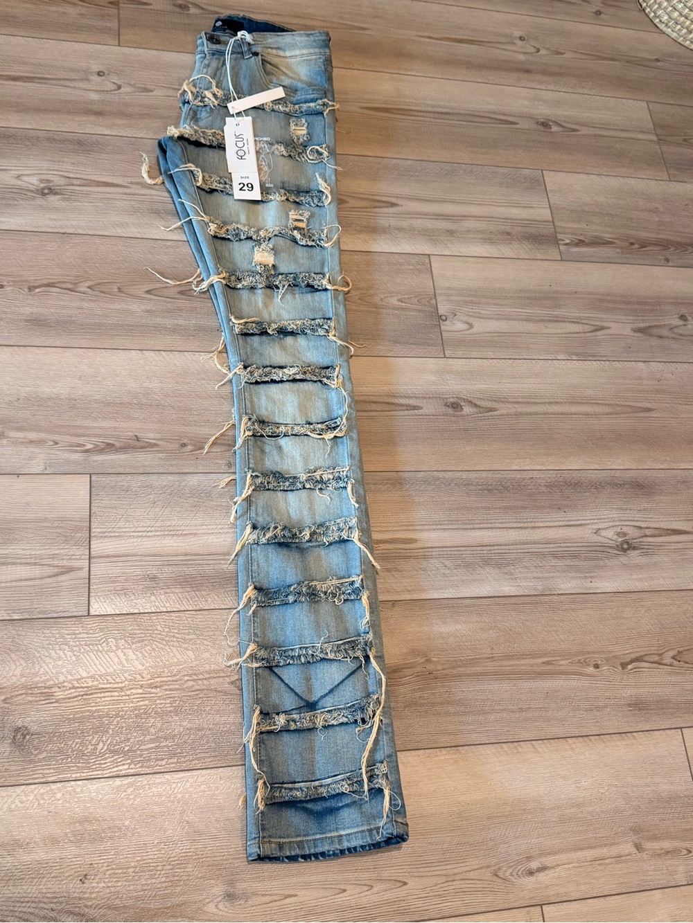 Mens Distressed Light Blue Jeans - Size 29